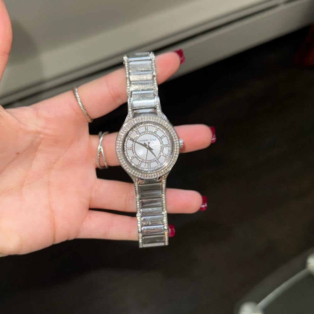 Michael Kors, silver watch with diamonds
